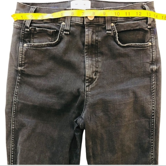 MCGUIRE Vintage Slim High Rise Destroyed Blown Out Knee Jeans Black 27 goth - Picture 9 of 15